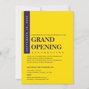 Modernes Minimalistisches Blue & Gold Grand Openin Einladung