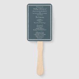 Modernes Minimalistisches Blue Wedding Programm Ha Fächer