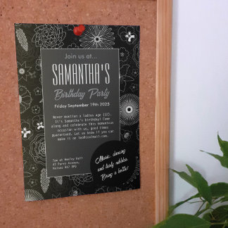 Modernes Minimalistisches Blumenblau und Lila Must Einladung