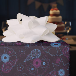 Modernes Minimalistisches Blumenblau und Lila Must Geschenkpapier