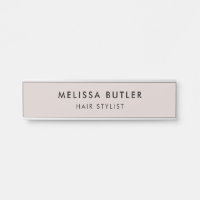 Modernes Minimalistisches Blush Beige Türzeichen
