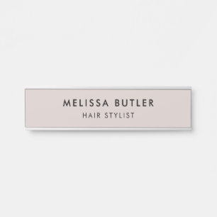 Modernes Minimalistisches Blush Beige Türzeichen Türschild