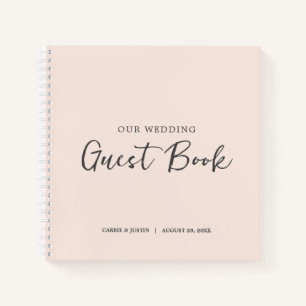 Modernes Minimalistisches Blush Pink Hochzeitshaus Notizbuch