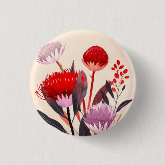 Modernes minimalistisches Boho-Blumen-Botanik Button