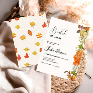 Modernes Minimalistisches Boho Fall Pumpkin-Brautp Einladung
