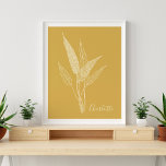 Modernes Minimalistisches botanisches Gelb Persona Poster<br><div class="desc">Modernes Minimalistisches botanisches Gelbes Personalisiertes Poster</div>