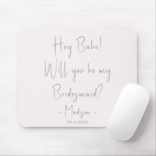 Modernes Minimalistisches Brautjungfer-Vorschlags- Mousepad
