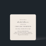 Modernes Minimalistisches Brautparty Elfenbeinplat Einladung<br><div class="desc">Moderne Minimalistische Einladung zum Brautparty Square in Elfenbein</div>