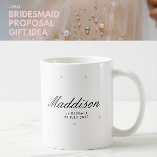 Modernes Minimalistisches Bridesmaid-Geschenk Pink Kaffeetasse