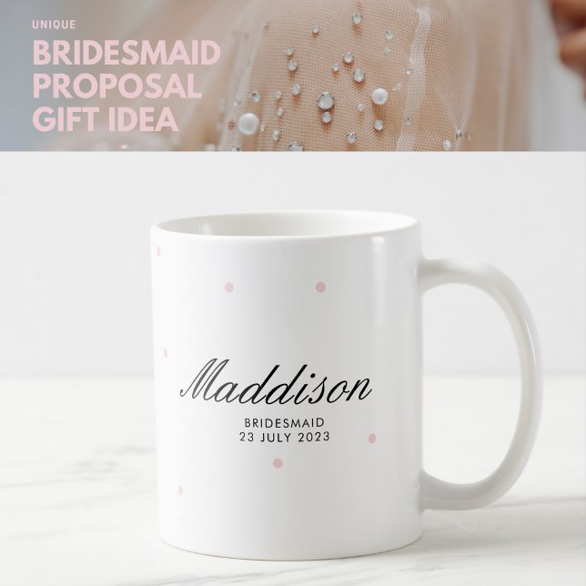 Modernes Minimalistisches Bridesmaid-Geschenk Pink Kaffeetasse (Von Creator hochgeladen)