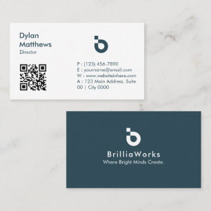 Modernes minimalistisches BrilliaWorks-Style-Smart Visitenkarte