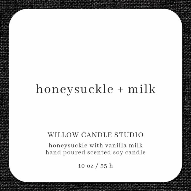 Modernes Minimalistisches Candle Business Packing  Quadratischer Aufkleber (Von Creator hochgeladen)
