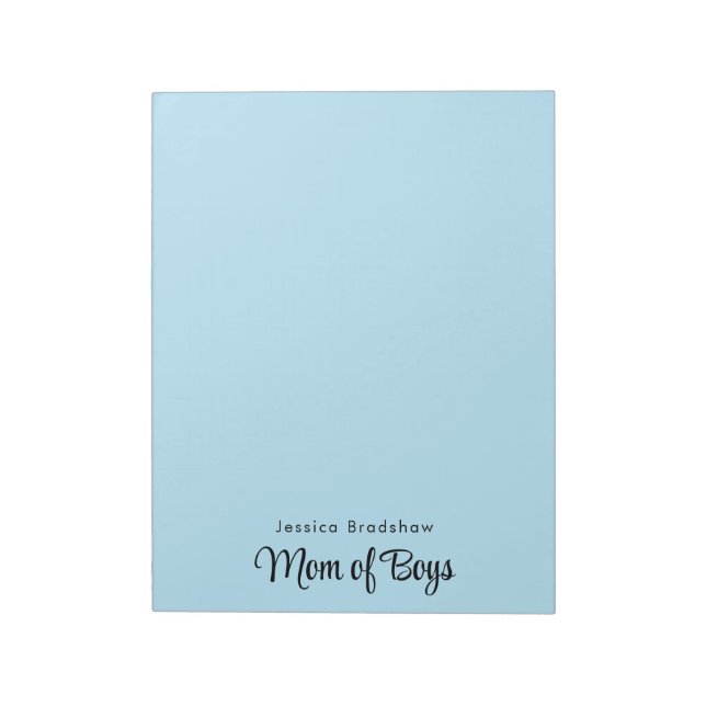 Modernes Minimalistisches Chic Pastel Blue "Mama d Notizblock (Rotiert)