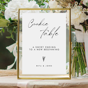 Modernes Minimalistisches Cookie Table Wedding Sig Poster