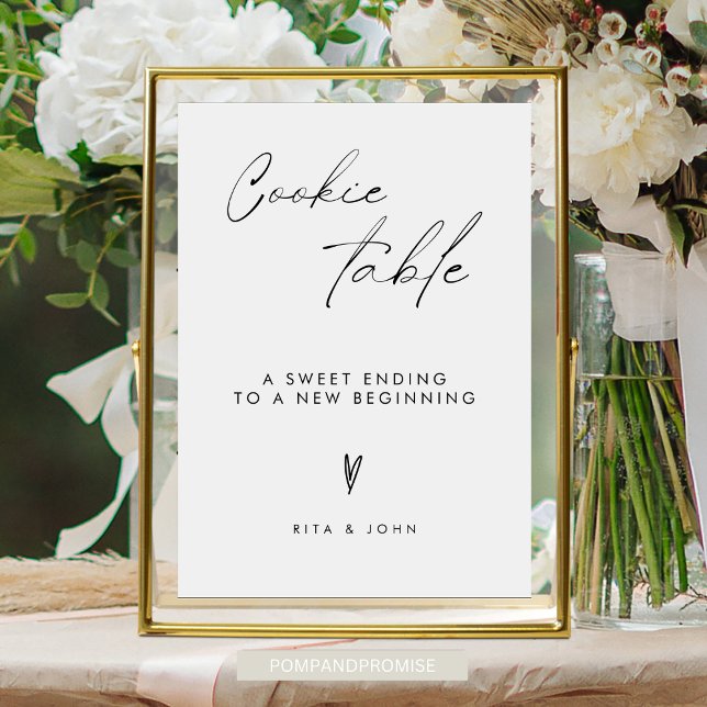 Modernes Minimalistisches Cookie Table Wedding Sig Poster (Von Creator hochgeladen)