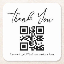 modernes minimalistisches Dankeschön Business-qm-C Rechteckiger Pappuntersetzer