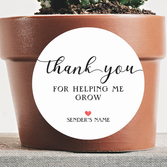 Modernes, Minimalistisches Dankeschön, dass Sie mi Runder Aufkleber (Von Creator hochgeladen)