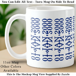 Modernes minimalistisches Datum Versteckte Nachric Kaffeetasse