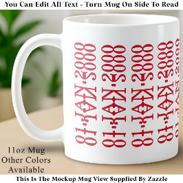 Modernes Minimalistisches Datum Versteckte Nachric Kaffeetasse