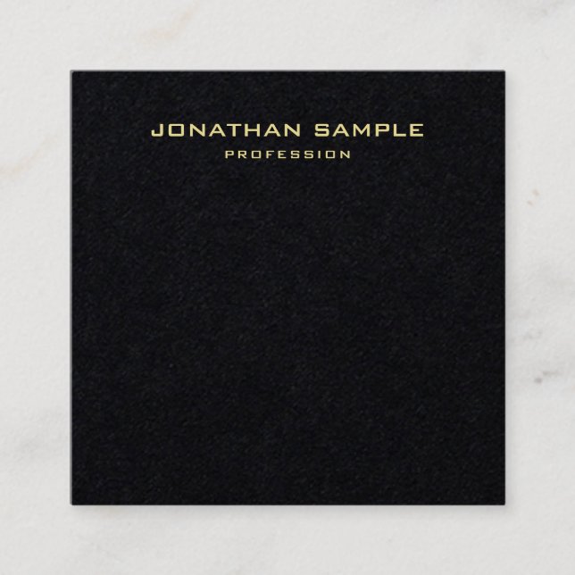 Modernes Minimalistisches Design Gold Name Modern  Quadratische Visitenkarte (Vorderseite)