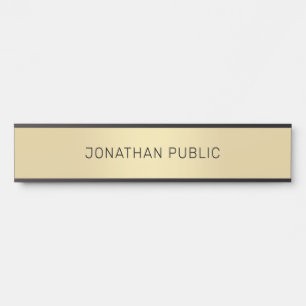 Modernes minimalistisches Design Gold Schwarzes Ch Türschild