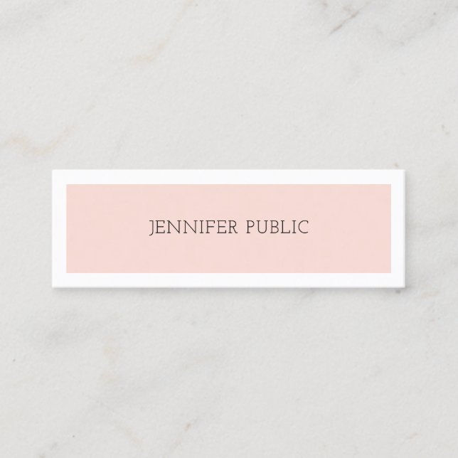 Modernes Minimalistisches Design Rosa Beruflich Mini Visitenkarte (Vorderseite)