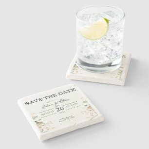 Modernes Minimalistisches Design Save the Date Steinuntersetzer