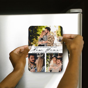 Modernes Minimalistisches Drehbuch 3 FotoCollage N Magnet