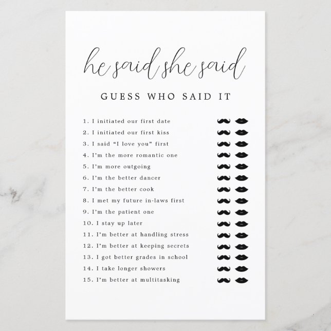 Modernes Minimalistisches Drehbuch sagte er sagte, (Vorderseite)