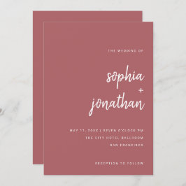 Modernes Minimalistisches Drehbuch Terra Rosa | Ho Einladung