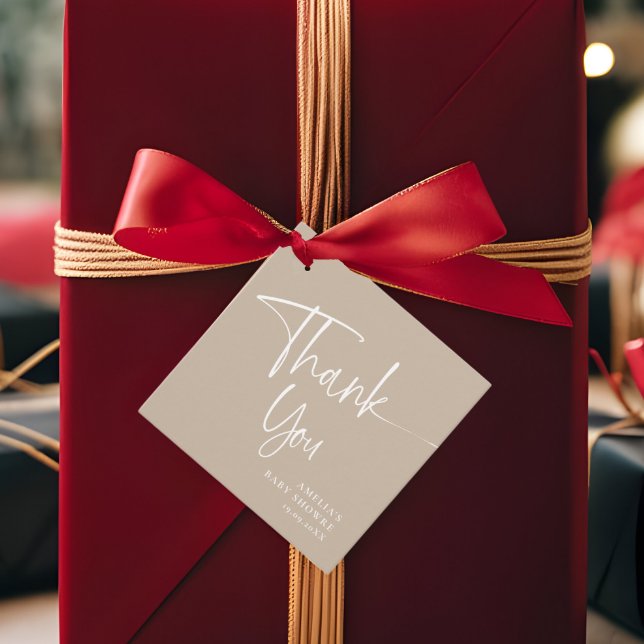 Modernes Minimalistisches Drehbuch Vielen Dank Geschenkanhänger (Von Creator hochgeladen)