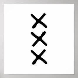 Modernes Minimalistisches, dreimal monochromes Nor Poster