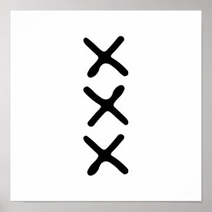 Modernes Minimalistisches, dreimal monochromes Nor Poster