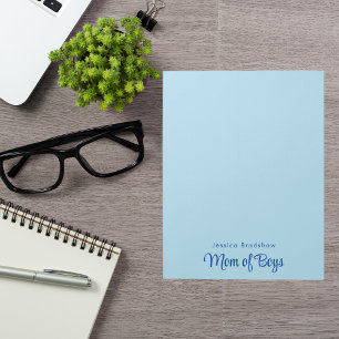 Modernes Minimalistisches Einfach-Chic-Blau "Mama Notizblock
