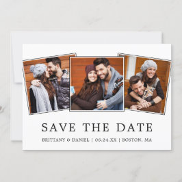 Modernes Minimalistisches Einfaches 3 Foto Save th Save The Date