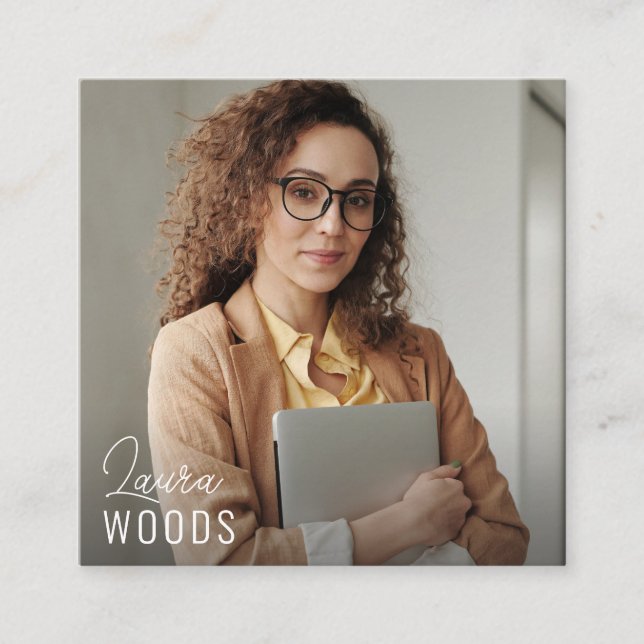 Modernes Minimalistisches, einfaches Berufliches F Quadratische Visitenkarte (Vorderseite)