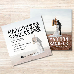 Modernes Minimalistisches, einfaches Berufliches F Quadratische Visitenkarte