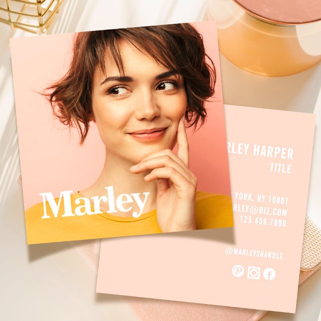 Modernes Minimalistisches Einfaches Berufliches Fo Quadratische Visitenkarte (Von Creator hochgeladen)