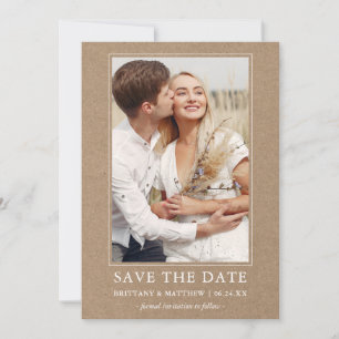 Modernes Minimalistisches Einfaches Foto Kraft Save The Date
