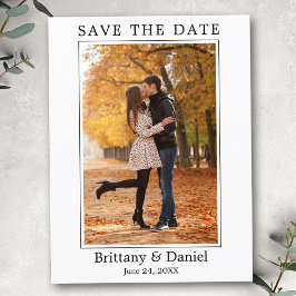 Modernes Minimalistisches einfaches Foto Save the  Postkarte