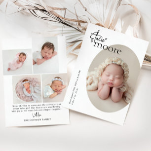 Modernes Minimalistisches, einfaches Oval Foto Bab Ankündigung