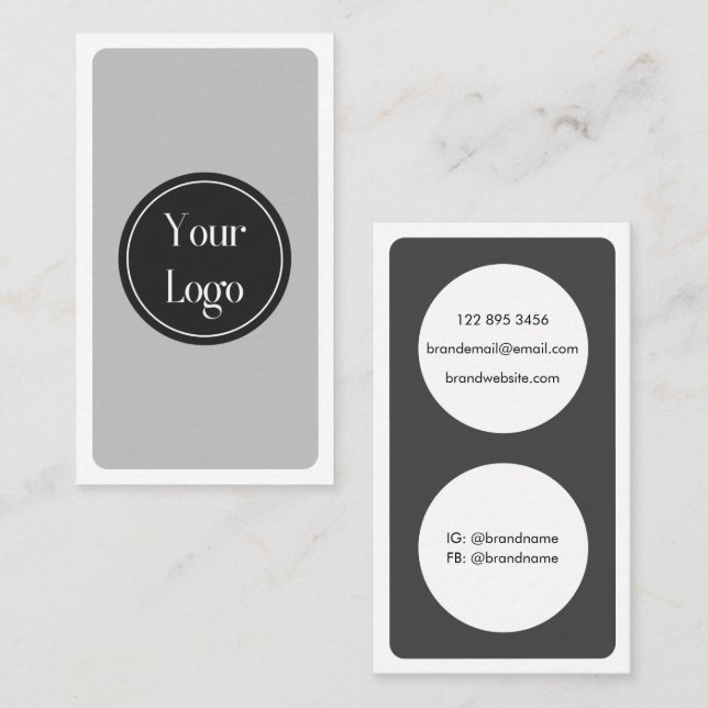 Modernes Minimalistisches, einfaches Weißgraf Visitenkarte (Vorne/Hinten)