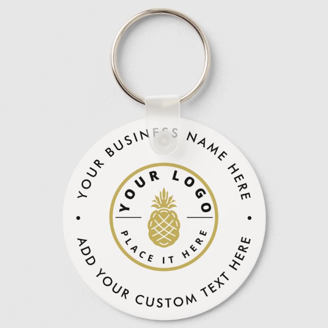 Modernes Minimalistisches, einfaches Werbelogo Schlüsselanhänger (Vorderseite)