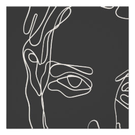 Modernes minimalistisches, einzeiliges zeichnend G Poster