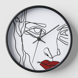Modernes minimalistisches, einzeiliges zeichnend G Uhr