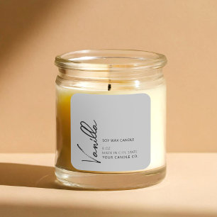 Modernes Minimalistisches Elegantes Candle Label Quadratischer Aufkleber