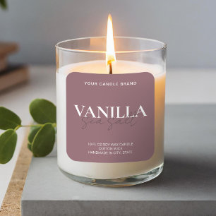 Modernes Minimalistisches Elegantes Candle Label Quadratischer Aufkleber