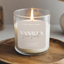 Modernes Minimalistisches Elegantes Candle Label Quadratischer Aufkleber