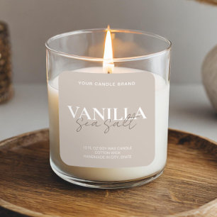 Modernes Minimalistisches Elegantes Candle Label Quadratischer Aufkleber