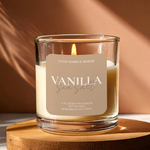 Modernes Minimalistisches Elegantes Candle Label Quadratischer Aufkleber